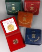 Two sovereigns dated ‘1980’ and ‘1981’ and three half sovereigns.