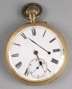 William Martin. A gentleman’s 18ct gold keyless lever openface pocket watch , the circular white