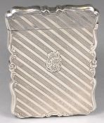 A Victorian silver card case, maker Nathaniel Mills, Birmingham, 1845 of rectangular outline, with