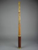 A 19th Century French mahogany cased four draw telescope by Chevallier, Paris, signed as per