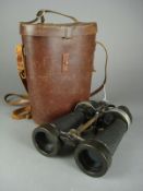 A cased pair of Barr and Stroud binoculars, black crackle glaze finish, triple filters, stamped
