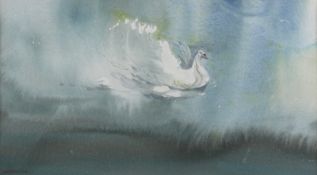 Sybil Mullen-Glover [1908-1995] Sketch of a Swan signed, watercolour 23 x 41cm.