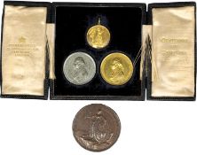 A cased set of three Trafalgar Centenary commemorative medallions by Spink and Sons Ltd,