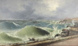 Luigi M. Galea [1847 - 1914, Maltese] - Approaching harbour in choppy seas - signed and dated 1904