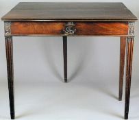 An interesting Georgian mahogany maritime decorated tea table, the fold over top supported by a