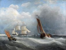 Circle of Clarkson Stanfield [1793-1867] Shipping in the Channel oil on canvas 58 x 77.5cm.