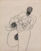 • Roger Hilton [1911-1975] Drawing 1971-74 conte crayon on paper 25 x 20cm. Provenance. Michael