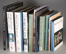 A collection of reference books including Simon Spero & John Sandon ‘Worcester Porcelain, The