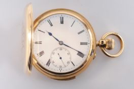 Hunt and Roskell. A gentleman’s 18ct gold hunting cased repeater pocket watch, the circular white