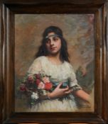Aurelia Della Corte Szvatek [19/20th Century] Portrait of a young bride half-length standing, with