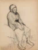 • Anthony Gross [1905-1984] Seated Figure signed and dated 1927, further inscribed Bilsasen graphite