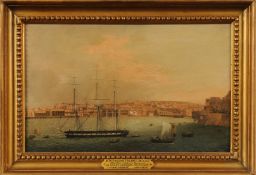 Joseph Cartwright [1789-1829] His Majesty’s Frigate Talbot, 38 Guns, in the Grand Harbour, Malta,