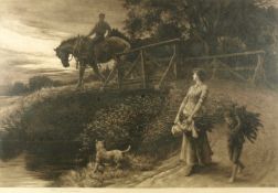 Herbert Thomas Dicksee [1862-1942] - Parting Ways - engraving published by Frost & Reed 1906, signed