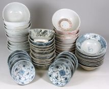 Tek Sing Cargo - fifty Chinese porcelain bowls of circular form comprising ten with everted rims