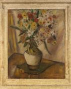 Follower of John Maclauchan Milne - Still life of flowers in a vase on a table - bears a