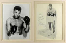 Of boxing interest - a signed portrait of Muhammad Ali (Cassius Clay):; together with another