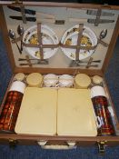 A 1950`s Brexton Picnic set; contained in a travelling case.