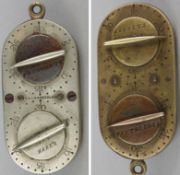 G & J Hawksley a nickel and brass `Norfolk Liar` game counter: with four dials for hares, pheasants,