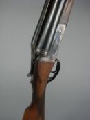 A Laurona 12 bore side by side double barrel shotgun:, serial no 115136, ejectors, double trigger