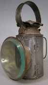 S.R. Railway lamp: with revolving tricolour lens, stamped SR, with applied engraved plaque May I