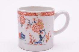 A Bow coffee can painted in the Kakiemon manner with the ‘Two Quails’ pattern of two birds below