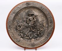 Herbert Mason, a large electrotype circular plaque depicting an allegorical scene of night, the