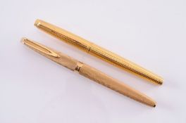Parker. A gold plated fountain pen and a similar ‘Waterman’ fountain pen in fitted case