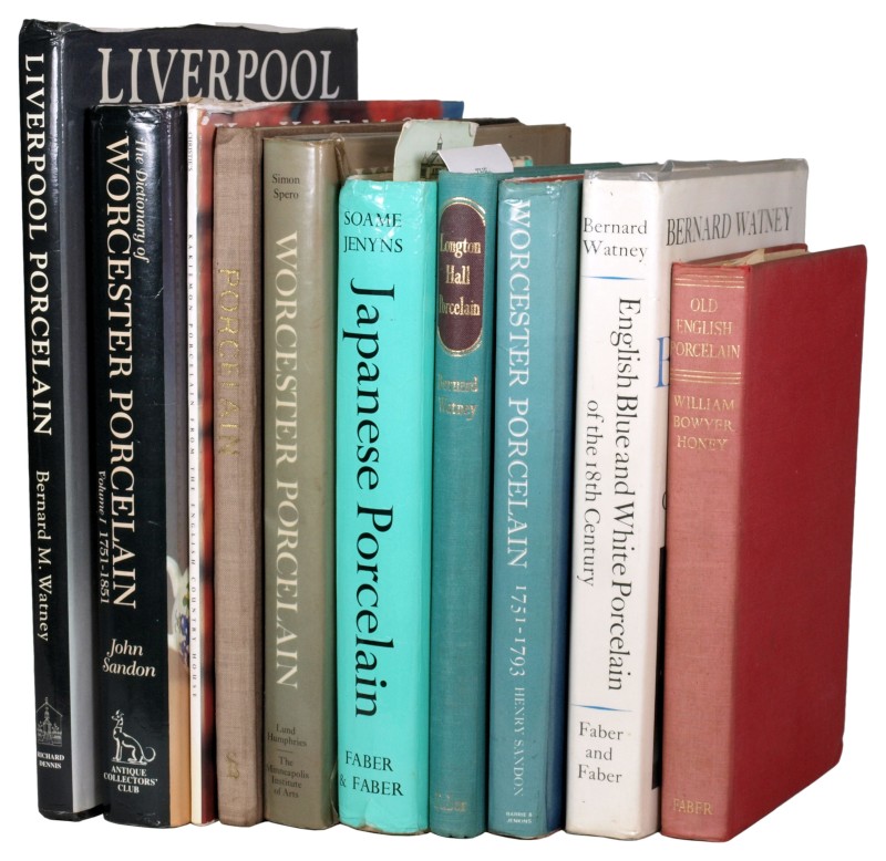 A group of collectors’ and reference books comprising Bernard Watney ‘Liverpool Porcelain’, ‘English