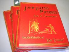 LEECH, John: Pictures of Life and Character: 3 vols. illustrated, org. pictorial cloth, large 4to,