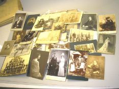 PHOTOGRAPHS: an interesting collection of loose mounted photographs, cabinet cards, carte de visite,