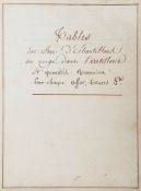 French Revolutionary Artillery.- - Tables des Fer   effort, Voitures,   .,   manuscript in French,