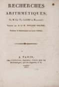 Gauss (Carl Friedrich) - Recherches Arithmétiques, translated by A.-C.-M. Poullet-Delisle,  first