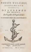 Medici (Lorenzo de) - Poesie Volgari,  first edition ,  woodcut printer`s device to title and verso