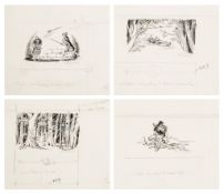 Baynes (Pauline) - 4 original drawings for Prince   pen and ink vignettes, the first c.45x85mm.,