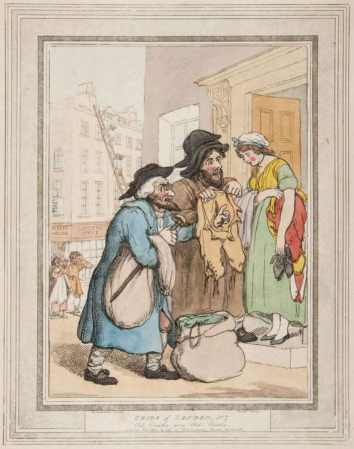 Rowlandson (Thomas) Cries of London first edition, the set of 8 hand-coloured etchings by Merke