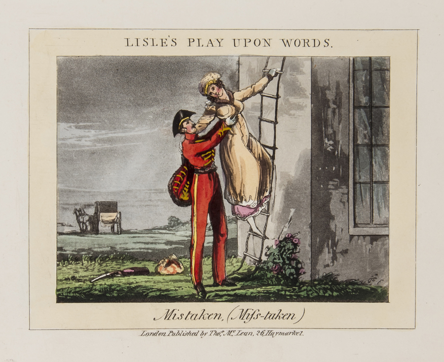 Lisle (Joseph) Joe Lisle`s Play Upon Words 40 hand-coloured aquatint plates with yellow wash border,