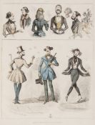 Leech (John) [4 Fashion Caricatures] 4 hand-coloured engravings of dandies by Leech, each with strip