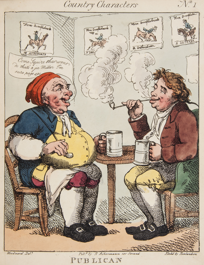 Woodward (George Moutard) Country Characters the set of 12 hand-coloured etchings by Rowlandson