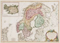 Scandinavia.- Vaugondy (Gilles Robert de) Les Royaumes de Suede et Norwege divisés par Provinces et