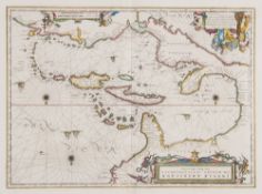 Blaeu (Willem) Insulæ Americanæ in Oceano Septentrionale the West Indies with the East Coast of the