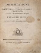In Praise of the French Language.- [Rivarol  (Antoine de)]  Dissertations sur l`Universalite` de la