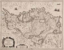 Ireland.- Jansson (Jan) Provincia Connachtiae, The Province of Connaught engraved map, 385 x