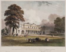 After William Fleetwood Varley (1785-1858) Coloured lithograph of Addenbrooke`s Hospital, Cambridge