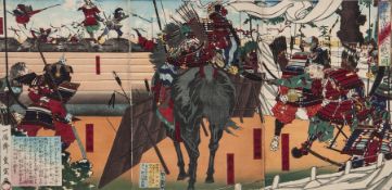 Japanese School (19th Century) A group of woodblock prints depicting the Sino-Japanese War 5