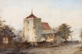 English School (19th Century) The Church at Stanning, Sussex watercolour, titled Stanning Sussex