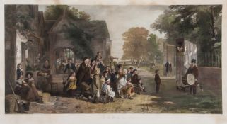 After Thomas Webster (1800-1886) Punch hand-coloured engraving by Henry Lemon, c.1840, 550 x 1105