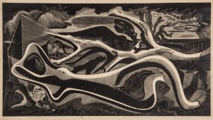 John Farleigh (1900-1965) Melancholia wood-engraving, c.1935, signed in pencil, numbered 31/50, on