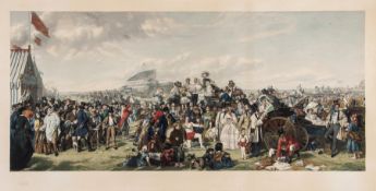 After William Powell Frith (1819-1909) Derby Day hand-coloured engraving by Auguste Blanchard,