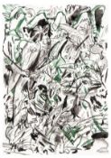 DS Cecily Brown (b.1969) Untitled I & II two pigment prints in colours, 2012, both signed in black