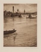 DS C.R.W. Nevinson (1889-1946) (after) View of the Thames looking toward Westminster heliogravure,